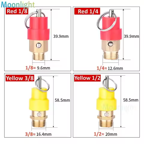 1/4'' 3/8" 1/2" Male Thread 1KG - 16KG Air Compressor Safety Release Relief Valve Connector Air Gas 