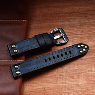 Retro Watch Strap Leather 18mm 20mm 22mm 24mm Watch Band Strap for Panerai Brushed Stainless Stee Ca