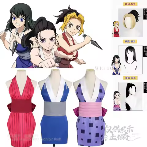 Anime Demon Cos Slachters Suma Hinatsuru Makio Cosplay Kostuum Uzui Tengen Vrouwen Jurk Uniform Full
