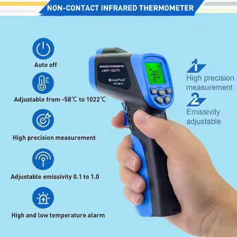 -30-550℃ Digital IR Thermometer Non-Contact Laser Infrared Tester Temperature Gun Pyrometer with LCD