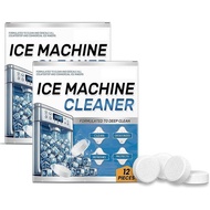 Ice Machine Cleaner Maker Descaler - 24 Pack Ice Maker Cleaner Tablets for Fridge Countertop Ice Mak