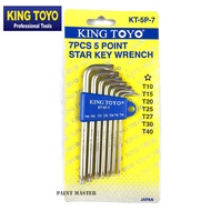 King Toyo KT-5P-7 7 Pcs 5 Point Star Key Wrench KT5P7