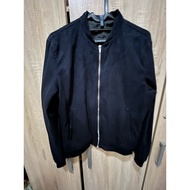 zara faux suede bomber navy 100% authentic preloved