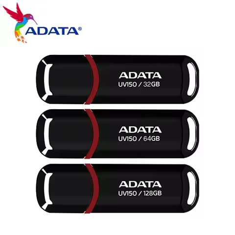 ADATA USB Flash Drive UV150 128GB 64GB 32GB High Speed USB 3.2 Gen 1 Black/Red Memory Stick Portable