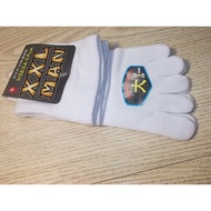 Black White All Have Made In Taiwan Plus Size Pure Cotton Five-Finger Socks 26-29cm Men's 1/2 Preven