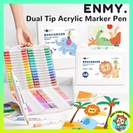ENMY 24/12 Colors Acrylic Paint Marker Set with Dual Tip Washable