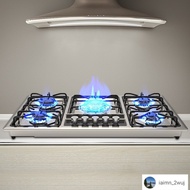 💥 Ready Stock 💥Italian Designer 5 Burners Stainless Steel Built-in Gas Hob Tabletop Gas Stove Two wa