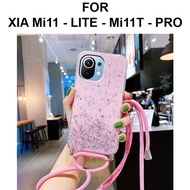 Glitter lanyard case Xiaomi Mi11 Mi 11 Lite Mi11T 11T Pro casing cover tpu lanyard Strap