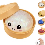 2026 Upgrade Glitter Dumpling Squishy Box,Squishy Dumpling,Anxiety Relief Fidget (Transparent)