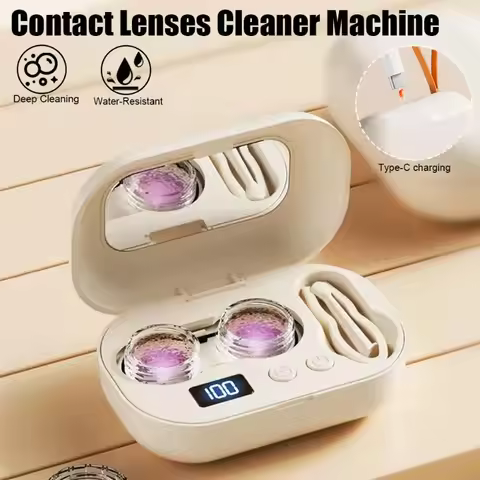 Rechargeable Portable Ultrasonic Lens Cleaner -60-Second Deep Cleaning for Daily/Colored/RGP Contact