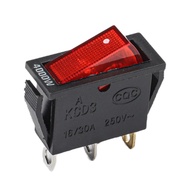 【AMA-In Stock】KCD3 Red Button On-Off 3Pin DPST Boat Car Rocker Switch 15A20A 250V125VAC