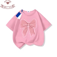 Children's cotton T-shirt style with number 7 print, fashionable loose fit