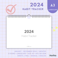 Habit Tracker 2026 A3/ Wall Sheet/