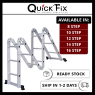 QuickFix SUMO KING Aluminium Multi Purpose Ladder Tangga 8 / 10 / 12 / 14 / 16 Step High Quality Hea