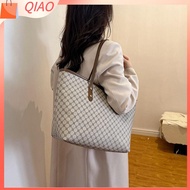 QIAO จุได้มาก กระเป๋าแบบสะพายไหล่ ลำลองแบบสบายๆ พียู PU กระเป๋าถือแบบถือ ทนทานต่อการใช้งาน กระเป๋าเดินทางสำหรับเดินทาง