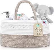 Babynma Rope Diaper Caddy - Storage for Baby and Toddler Items - Portable Cotton Organizer Easily Ho