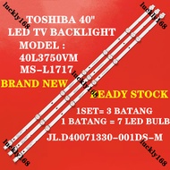 40"LED TV Backlight MS-L1717 40L3750VM 40L48504B 40L4750A Light bar RF-AZ400E30-0701S-11A1 JL.D40071330-001DS-M SDL400FY V400HJ6-PE1