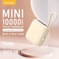 Orashare PCM10  Powerbank 10000/20000mAh Built In Dual Cable 22.5W Fast Charge Mini Powerbank PD20W