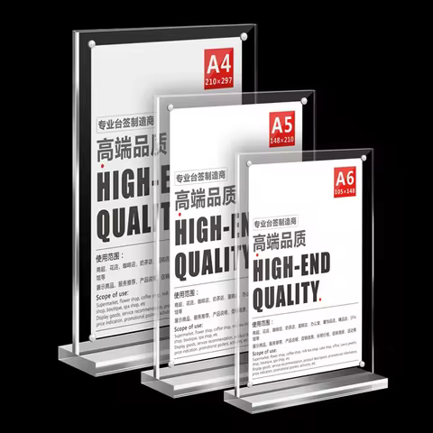 Acrylic Sign Holder Clear Double Side Menu Poster Rack For Wedding Restaurant Office Home Photo Pict