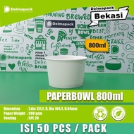 PAPER BOWL 800 ML - MICROWAVE - FOODGRADE - 50 PCS/PACK