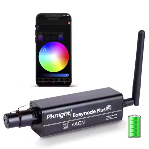 Pknight 2.4G Wireless WiFi DMX Easynode Plus 3 Pin Mini DMX Controller with App WIFI-DMX PRO Using A