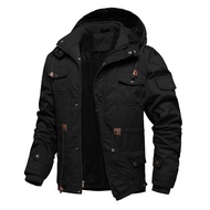 Dr.Cyril Men's Thick Winter Jackets Fleece Lined Thick Jackets Hood Work Jackets Coat Cotton Militar