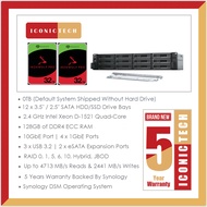 Ironwolf Pro 64TB~360TB Synology RackStation RS3618xs 12-Bay NAS Server 64TB ~ 360TB (2 x 800GB SSD 