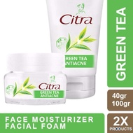 [2in1] Paket Citra Green Tea Anti Acne Facial Foam 100gr + Face Moisturizer 40gr