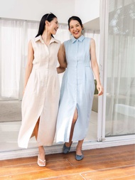 ORCHIDA | D001 | Linen Button Midi Dress