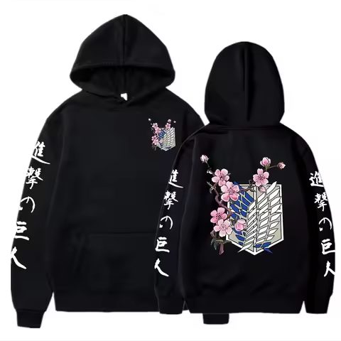Hot Anime Attack on Titan Wings of Liberty Sakura Wings of MenSweatshirt Streetwear Print Autumn Fle