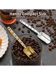 1支豪華金屬咖啡匙和量杯/匙,適用於固體物品和液體的配對,diy烘焙工具,高端和咖啡勺,15.3厘米/ 6.02英寸,適合送禮