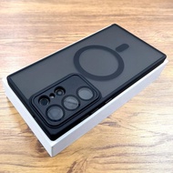 Luxury Matte Case For Samsung Galaxy S24 S24 Plus S24 Ultra For Magsafe Wireless Charge Camera Glass