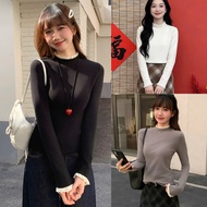 MIAA Thermal Jacket with lace for women with 3-inch high collar, warm and elegant rabbit fur thermal