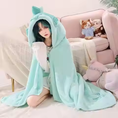 Genshin Impact Hoodie Blankets Tighnari Scaramouche Xiao Kaveh Kaeya Venti Hutao Lyney Fleece Cloak 