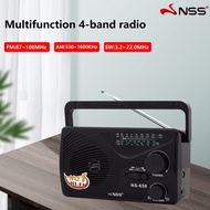 【hot sale】 NSS Radio Speaker HI-FI Super Sound FM/AM/SW 4band Portable Electric radio AC DC transis