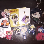 anime assorted small merch (HAIKYU, AOT, TOKYO REV, ETC)