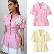 Pink, Yellow White Flower Blouse 80101 (TENC)