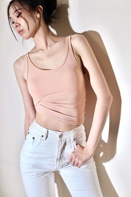 ELLA GUARDIN : LOCAL VISION / ** สีใหม่ล่าสุด peach pink เสื้อกล้ามสีครีมพีช