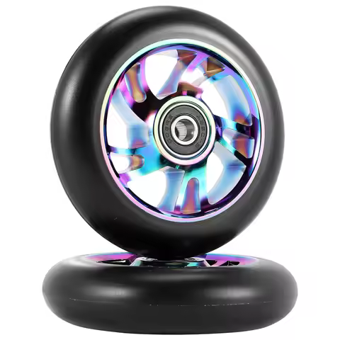 2 Pcs 100Mm Scooter Replacement Wheels with Stunt Scooter Pu Wheels for Rocking , Extreme ,