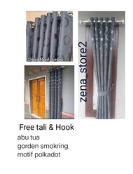 Gorden Ruang Tamu Model Terbaru | Warna Abu Tua |Gorden Smokring 10 Ring Motif Terbaru | Gorden Jend