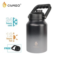 CIVAGO（64oz/1920ml）Wide Mouth with Sport Lid Vacuum Insulated Tumbler Hot And Cold Drinking Water Bo