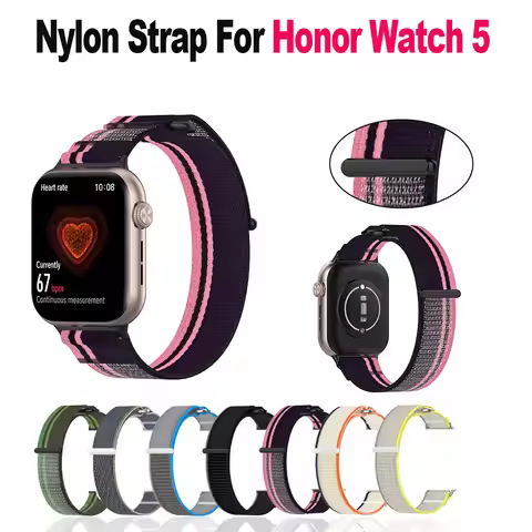 Nylon Loop Strap For Honor Watch 5 Repalcement Braided Elastic Wristband Bracelet Belt for honor wat