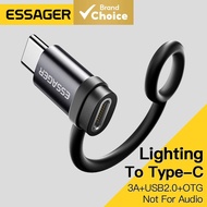 Essager OTG 3A Converter IP to Type-C Ring Type C to USB2.0 48 0Mbps Coupling Adapter f or 15 14 13 
