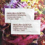 有2包。$5/2包x5ml Malin+Goetz Peppermint Shampoo 薄荷清爽洗髮水 sample 試用裝 **不包郵**