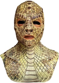 NEW Reptile Snake Skin Mask with Neckline Creepy Devil Demon Ghost Monster Full Head Latex Cosplay P