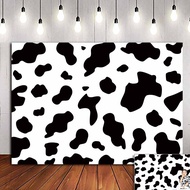 HQM 7x5FT Soft Fabric/Polyester Cow Party Photography Backdrops Black and White Cow Farm Animal Happ