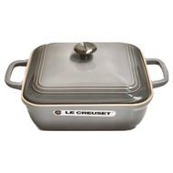 LE CREUSET 方形烤盤 附蓋 迷霧灰  23cm  1個