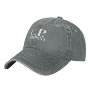 C.P. Company logo Adult Washed Cowboy Hat 100% Cotton Curved Brim Sun Hat Simple Casual All-Match Ne