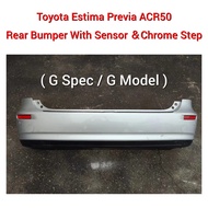 🇯🇵🇯🇵 Toyota Estima Previa ACR50 GSR50 06-08 Rear Bumper With Chrome Step &amp; Sensor ( G Specs / G Model ) Bumper Belakang