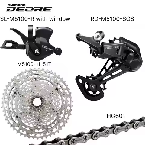 Shimano Deore M5100 1x11S Groupset SL‑M5100 RD‑M5100‑SGS 11‑51T Cassette CN‑HG601 Chain MTB Bicycle 